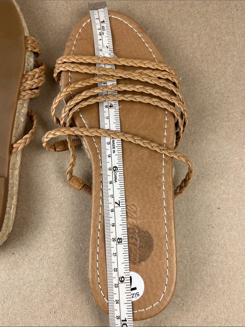 Madewell Kathryn Espadrille Slide Sandal Braided Leather Women’s 7 Tan NWOT - Picture 7 of 7